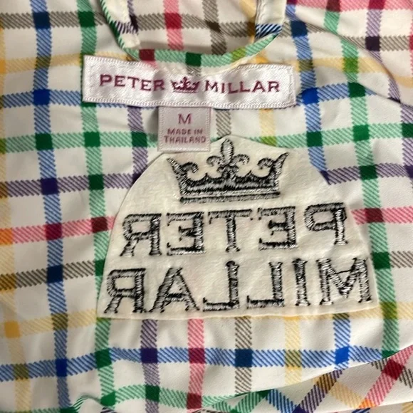 Peter Millar Quilted Vest Brown Rainbow Plaid lining Womens Size Medium - Picture 5 of 6